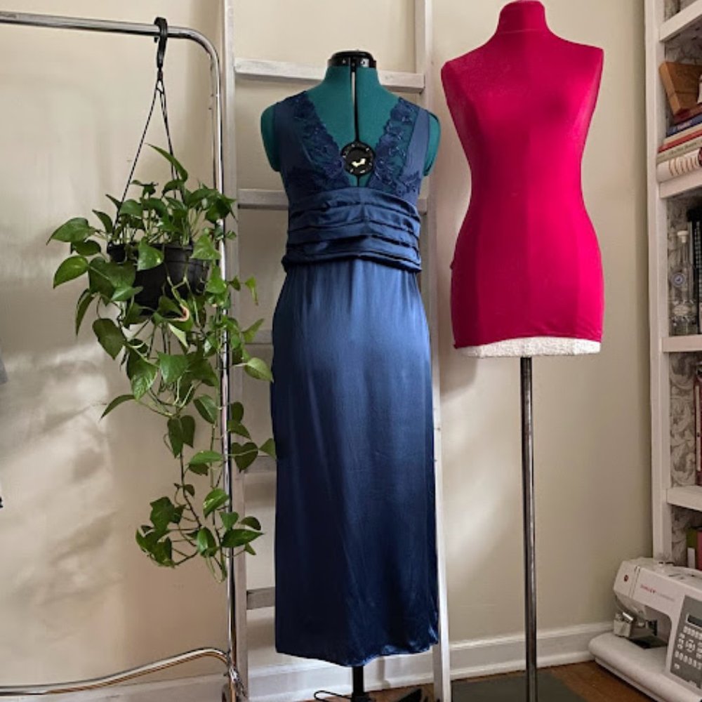 La Perla dark blue maxi nightgown, Camicia Notte Small - Picture 2 of 12